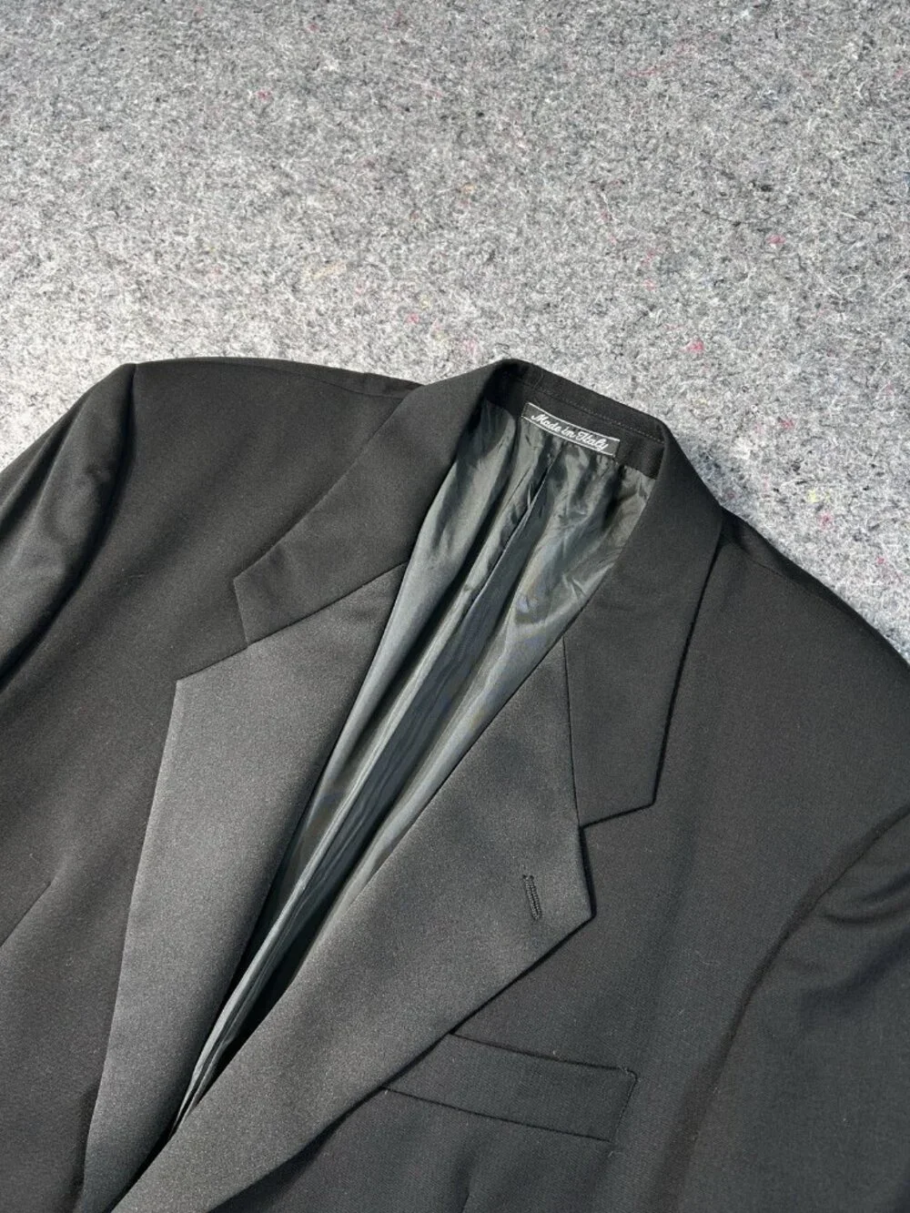 MANI By Giorgio Armani Black Virgin Wool Tuxedo Blazer Jacket Made In Italy M